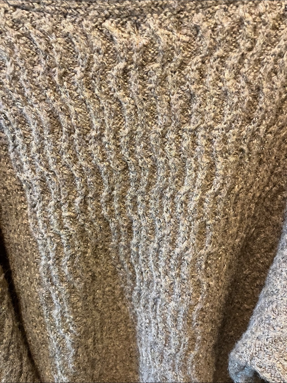 POL Taupe Textured V‑Neck Cardigan with Front Buttons - Picture 8 of 10